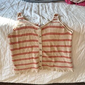 Madewell xl striped button up tank top